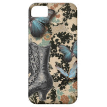 Sofistikerat vintageParis snöre skor fjärilen iPhone 5 Cases