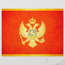 Sol kysst Montenegro flagga Flyg Blad
