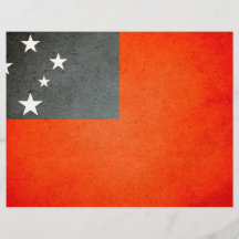 Sol kysst Samoa flagga Full Färg Flygblad