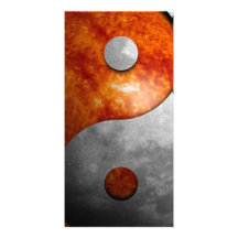 Sol och måne Yin och Yang symbol Foto Kort