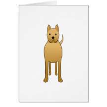 Solbränd brun hund. Cartoon. Kort