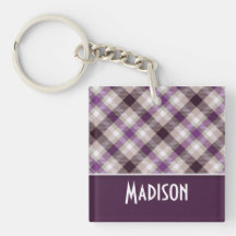 Solbränd & purpurfärgad pläd keychains