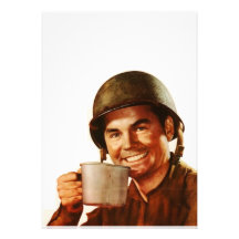 soldat- Cuppa Joe Skräddarsydda Inbjudan