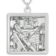 Soldater som avfyrar en kanon halsband