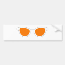 Solglasögonvitkant orange Lens MUSEET Zazzle Bildekal