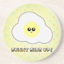 Solig sida upp det Kawaii ägget Underlägg För Glas
