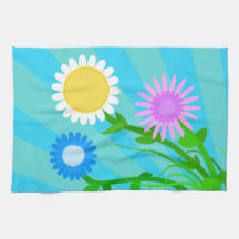 Solig vår blommorkökshandduk