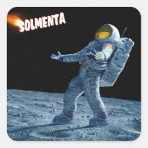 Solmenta astronaut fyrkantiga klistermärken