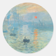 Solnedgång - Claude Monet Rund Klistermärke