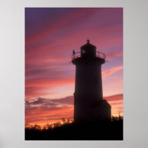 Solnedgång för torsk för Nobska fyrudd Print
