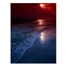 Solnedgång hav, sand, seashore, Florida, USA Vykort