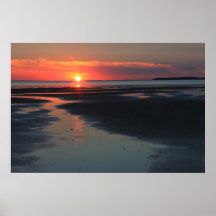 Solnedgång över lägenheterna, Wellfleet fjärddjurl Affisch