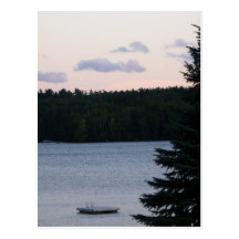 Solnedgång på sjön vykort