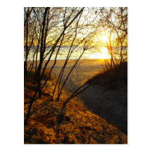 Solnedgång på stranden vykort