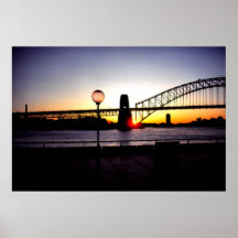 Solnedgången den Sydney hamnen överbryggar Print