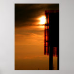 SolnedgångSilhouettearkitektur fotograferar till s Affisch