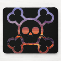 Solnedgångskalle & Crossbones Mousepad Mus Matta