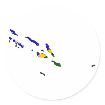 Solomon Island sjunker kartlägger Rund Klistermärke