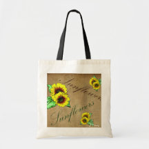 Solrosen hänger lös tote bags