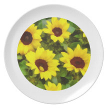 Solrosor pläterar dinner plates