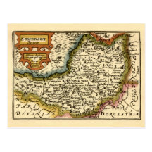 "Somersetshire" Somerset County karta Vykort