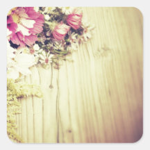 Sommarblommor Fyrkantiga Klistermärken