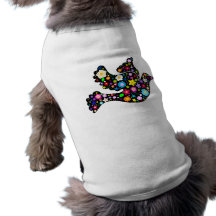 Sommaren blommar duvan hund t-shirts