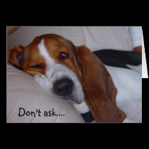 Sömnig Bassethund kort