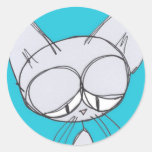 sömnig katt - klistermärke