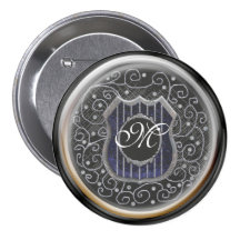 sorg för monogram för rullaemblemfaux filigree knappar