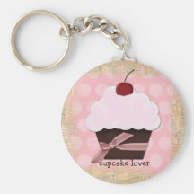 Söt keychain för Boutiquemuffinälskare - runda Nyckelringar