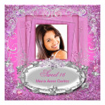 Söt Look för glitter för 16 16th sweet sixteenroso Kort För Inbjudningar