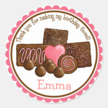 Söta chokladklistermärkear