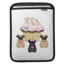 Söta mopshundar för muffin sleeves för iPads