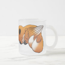 Sova den bevingada orange räven muggar