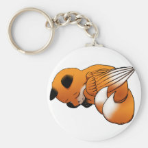Sova den bevingada orange räven nyckel ring