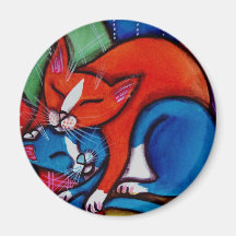 Sova katter kylskåpmagneter