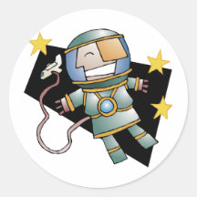 Spaceman Rund Klistermärke