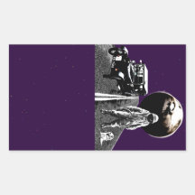 spacemanhakefotvandrare retangel klistermärke