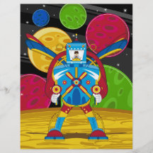 Spacemen i den jätte- Mecha roboten Flygblad