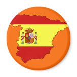 Spain flag map refrigerator magnet