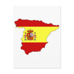 Spain flag map post card