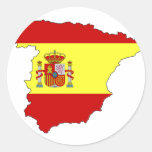 Spanien flaggakarta klistermärken