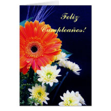Spanjor: Födelsedag-/Feliz cumpleanos! Hälsningskort