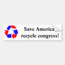 Spara Amerika, återvinnakongress! Bildekaler