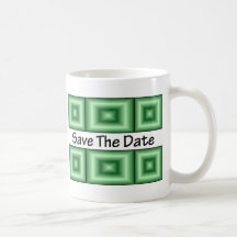 Spara dateradiskogrönten kaffe mugg