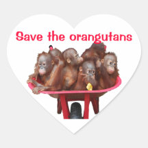 Spara orangutansna: Babyar i skottkärra Klistermärke