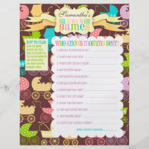 Spelar den chic "baby shower för barnvagnen" aktiv flyg blad