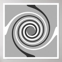 Spiraler i grått och vit. Stilfulla swirls. Posters