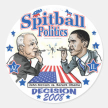 Spitballpolitik 2008 klistermärke